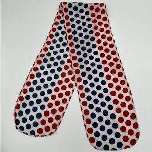 Vintage Red White Blue Polka Dot Hair Head Band Ponytail Scarf 33”